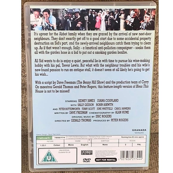 Bless This House : The Movie [1972] (Region 2 - DVD) Sidney James - Picture 2 of 3